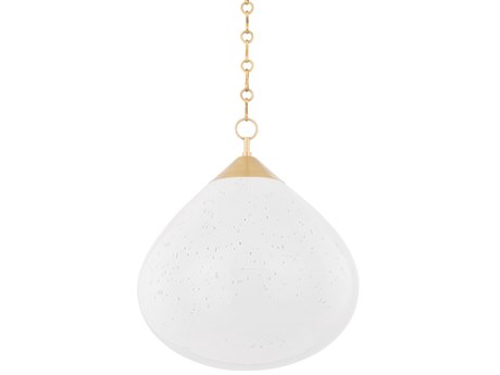 Corbett Lighting Semilla 1-Light Vintage Brass Glass Pendant