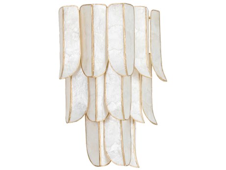 Corbett Lighting Cartagena 3-Light Vintage Gold Leaf White Wall Sconce
