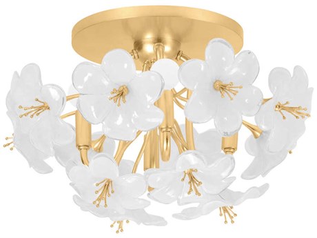 Corbett Lighting Hygea 4-Light Gold Leaf Flush Mount