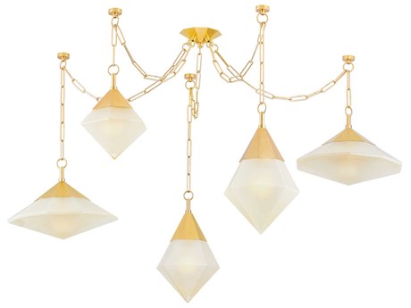 Corbett Lighting Angelique 5-Light Vintage Polished Brass Geometric Chandelier