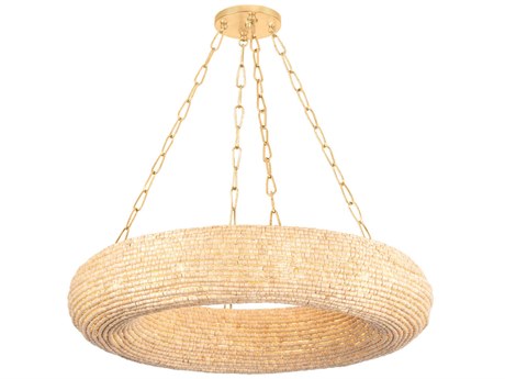 Corbett Lighting Lure 10-Light Vintage Gold Leaf Candelabra Round Chandelier