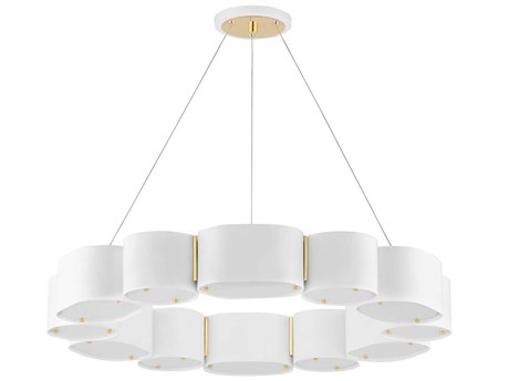 Corbett Lighting Opal 12-Light Soft White Vintage Brass Glass Round Pendant