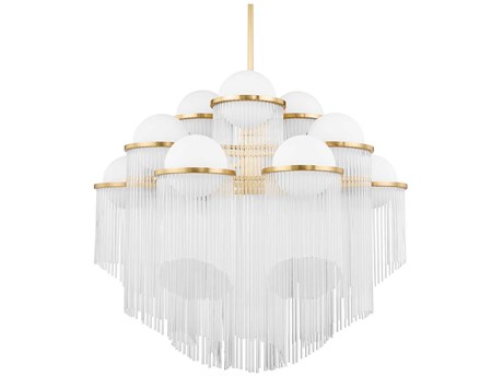 Corbett Lighting Celestial 12-Light Aged Brass Clear Glass Globe Chandelier
