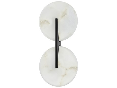 Corbett Lighting Asteria 2-Light Black Brass White LED Wall Sconce