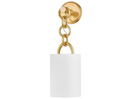 Corbett Lighting Kansa 1-Light Vintage Brass White Wall Sconce