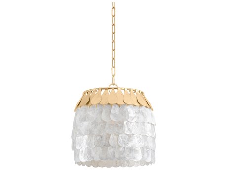 Corbett Lighting Coralie 1-Light Vintage Gold Leaf Round Pendant