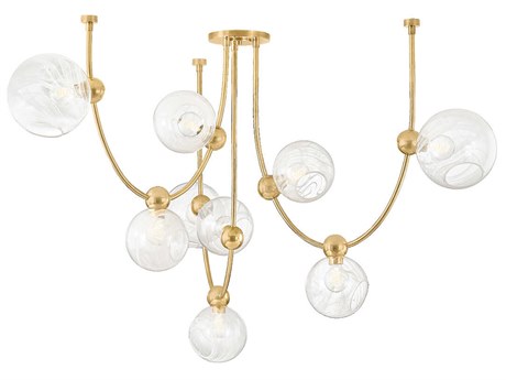 Corbett Lighting Astraia 9-Light Vintage Brass Globe Chandelier