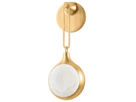 Corbett Lighting Riviere 1-Light Vintage Gold Leaf Brass Wall Sconce