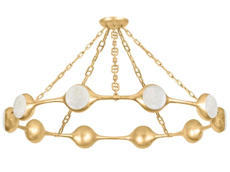 Corbett Lighting Riviere 10-Light Vintage Gold Leaf Round Chandelier