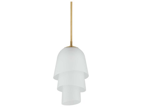 Corbett Lighting Hela 1-Light Vintage Brass White Pendant