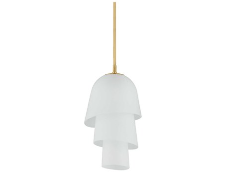 Corbett Lighting Hela 1-Light Vintage Brass White Pendant