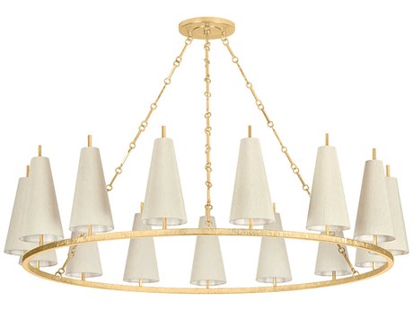 Corbett Lighting Tirana 15-Light Vintage Gold Leaf Chandelier