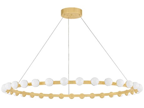 Corbett Lighting Linus 33-Light Vintage Brass Globe Chandelier