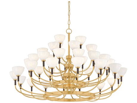 Corbett Lighting Brahma 44-Light Vintage Polished Brass Bronze Tiered Chandelier