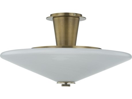 Corbett Lighting Cologne 1-Light Vintage Brass Flush Mount