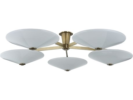 Corbett Lighting Cologne 5-Light Vintage Brass Flush Mount
