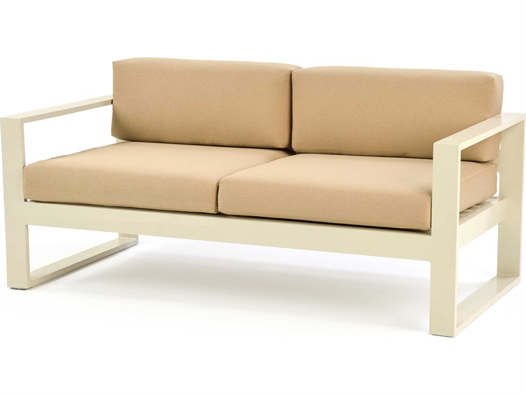 Caluco Space Cast Aluminum Cushion Outdoor Patio Loveseat
