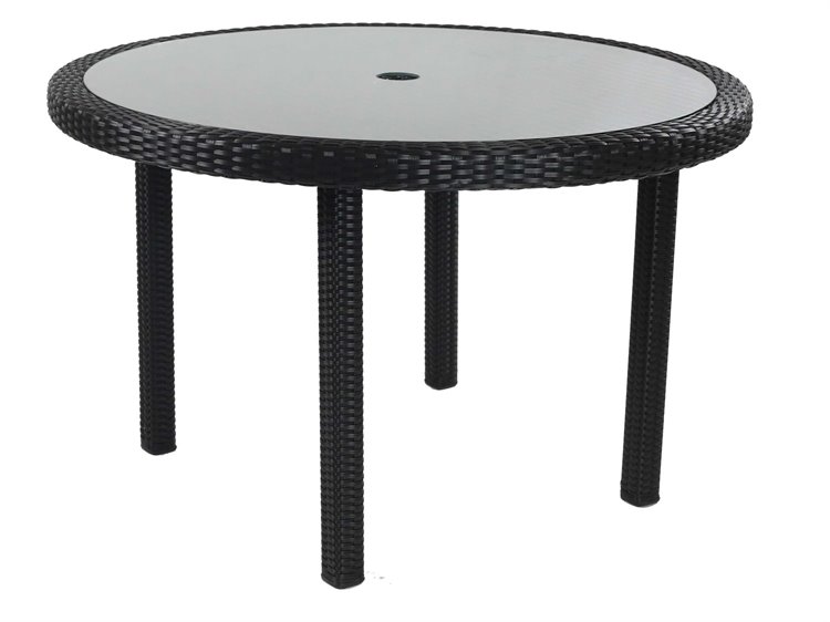 Caluco Dijon Wicker Majestick Black 48'' Round Dining Table