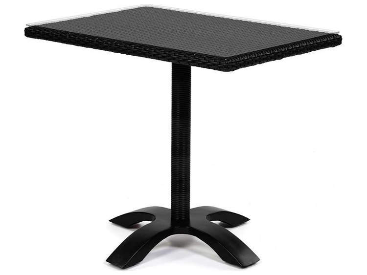 Caluco Dijon Wicker Majestic Black 36'' Square Bistro Table