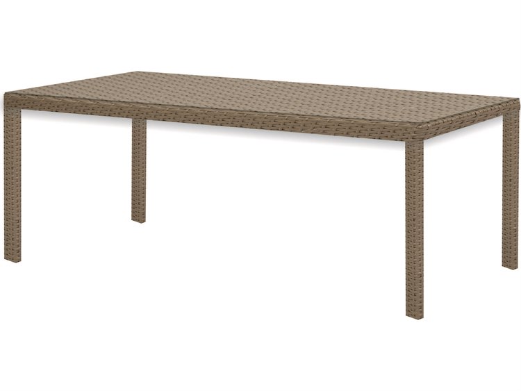 Caluco 10 Tierra Wicker Mocaccino 84''W x 42''D Rectangular Dining Table