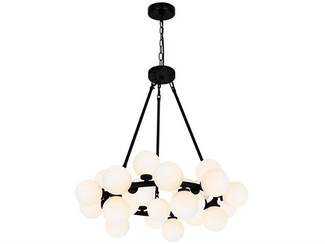 CWI Lighting Arya 25-Light Black Globe Chandelier