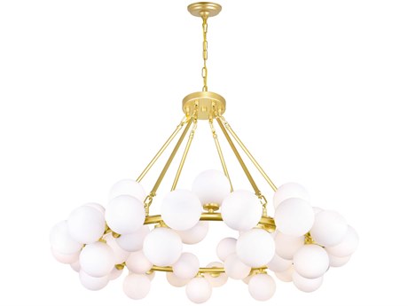 CWI Lighting Arya 45-Light Satin Gold Globe Chandelier