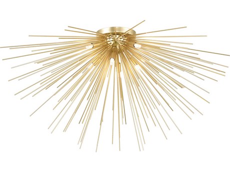 CWI Lighting Savannah 8-Light Gold Leaf Sputnik Flush Mount