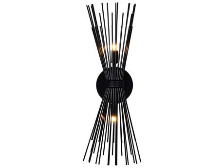 CWI Lighting Savannah 2-Light Black Vanity Light