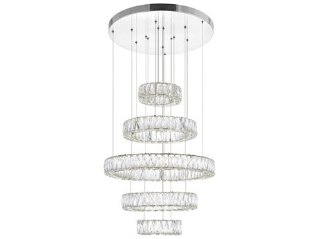 CWI Lighting Madeline Chrome Round Tiered Pendant