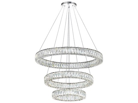CWI Lighting Madeline Chrome Round Tiered Pendant