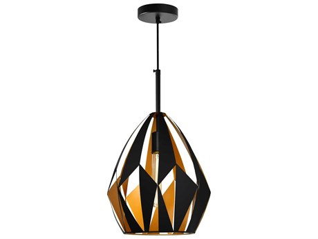 CWI Lighting Oxide 1-Light Black Copper Geometric Pendant