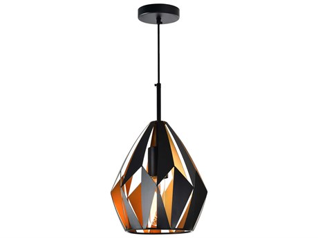 CWI Lighting Oxide 1-Light Black Copper Geometric Pendant