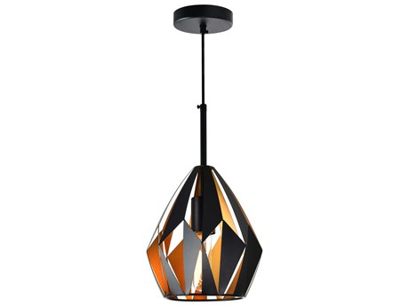 CWI Lighting Oxide 1-Light Black Copper Geometric Mini Pendant