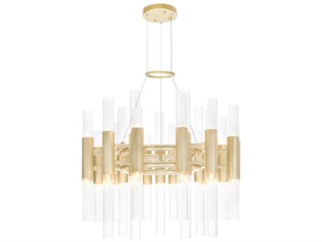 CWI Lighting Orgue 42-Light Satin Gold Linear Chandelier