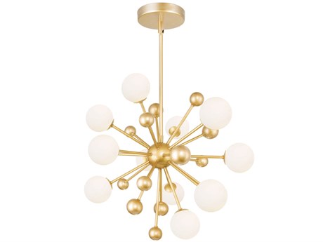 CWI Lighting Element 11-Light Sun Gold Globe Sputnik Pendant