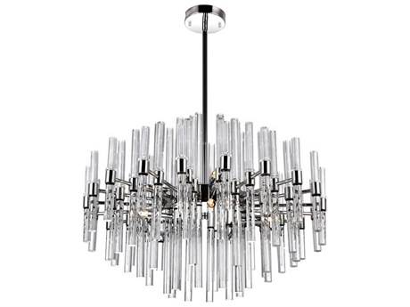 CWI Lighting Miroir 10-Light Polished Nickel Linear Chandelier