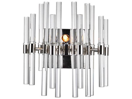 CWI Lighting Miroir 2-Light Polished Nickel Chrome Vanity Light