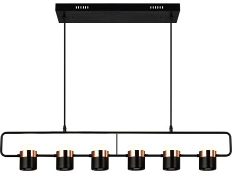CWI Lighting Moxie Black Linear Island Pendant