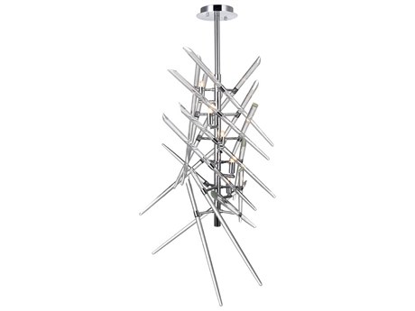CWI Lighting Icicle 5-Light Chrome Linear Pendant