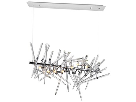CWI Lighting Icicle 9-Light Chrome Linear Island Pendant