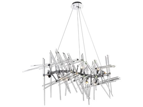 CWI Lighting Icicle 10-Light Chrome Linear Island Pendant
