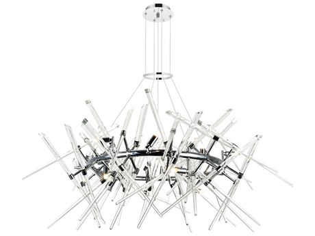 CWI Lighting Icicle 12-Light Chrome Linear Sputnik Chandelier