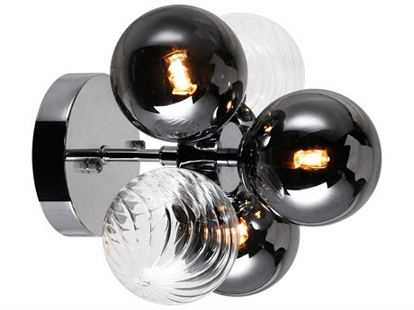 CWI Lighting Pallocino 3-Light Chrome Wall Sconce