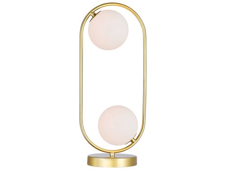 CWI Lighting Celeste Medallion Gold Frosted Glass Table Lamp