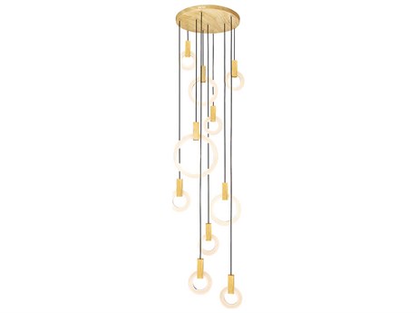 CWI Lighting Anello White Oak Wood Round Pendant