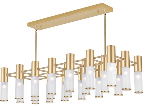 CWI Lighting Pipes 21-Light Sun Gold Cylinder Island Pendant