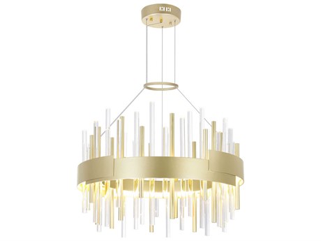 CWI Lighting Millipede Satin Gold Linear Round Pendant