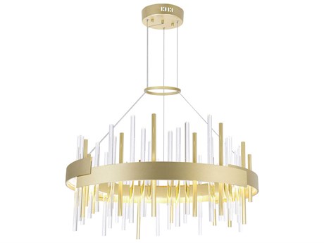 CWI Lighting Millipede Satin Gold Linear Round Pendant
