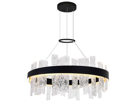 CWI Lighting Guadiana Black Satin Gold Round Pendant
