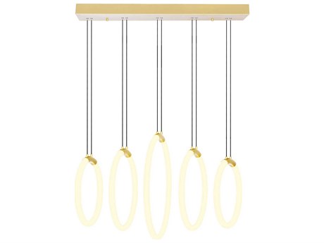 CWI Lighting Hoops Satin Gold Round Pendant